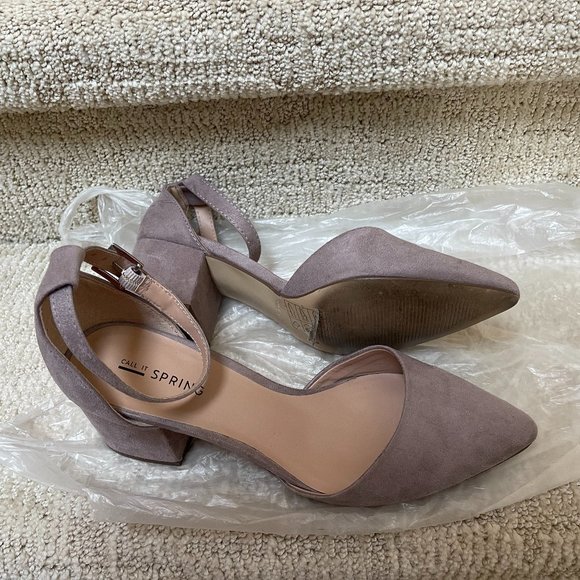 Call It Spring Taupe Block-Heeled Sandals Size 7 - Picture 8 of 8